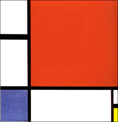 betvictro伟德体育皮埃·蒙德里安的《红、蓝、黄》构图