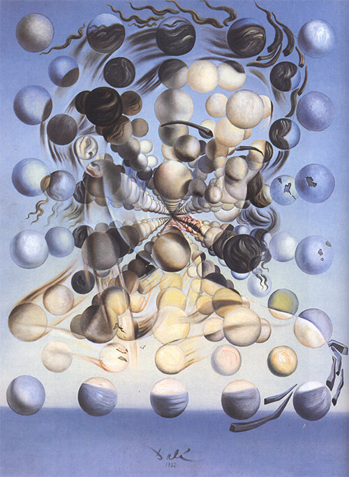 betvictro伟德体育萨尔瓦多·达利(Salvador Dali)的画作《球体的加拉蒂亚》(Galatea of the Spheres)，展示了他的缪斯女神加拉(Gala)，由数百个球体绘制而成